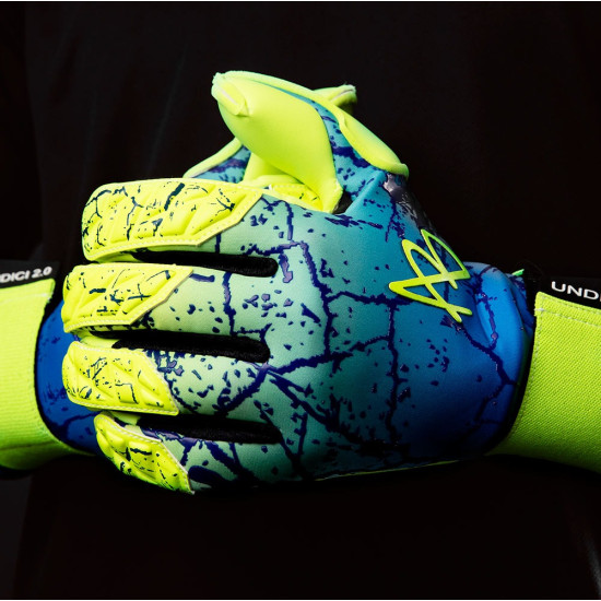 Sarung Tangan Kiper AB1 Undici 2.0 SBR Galattico SmartFIT Blue Fluo Yellow AB005