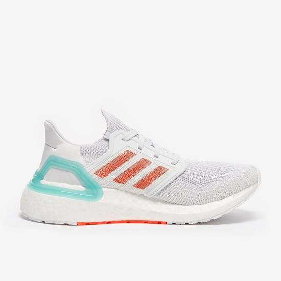 Sepatu Lari Womens Adidas Ultraboost 20 Primeblue Dash Grey True Orange Blue Spirit EG0770