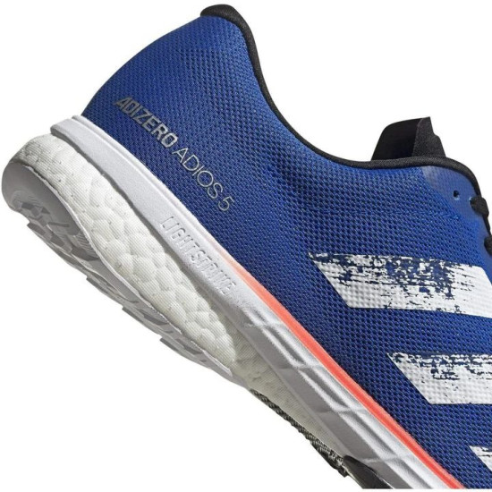 Sepatu Lari Adidas Adizero Adios 5 Boost Glory Blue White Solar Red EG1197-6