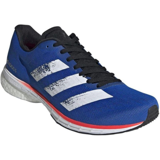 Sepatu Lari Adidas Adizero Adios 5 Boost Glory Blue White Solar Red EG1197-6