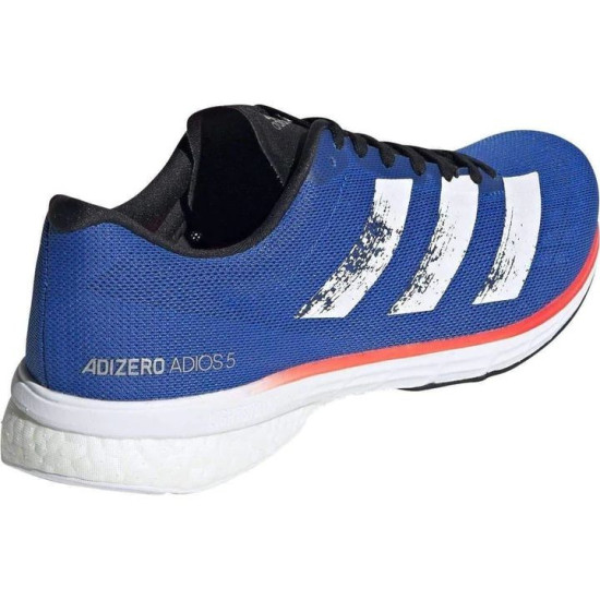 Sepatu Lari Adidas Adizero Adios 5 Boost Glory Blue White Solar Red EG1197-6