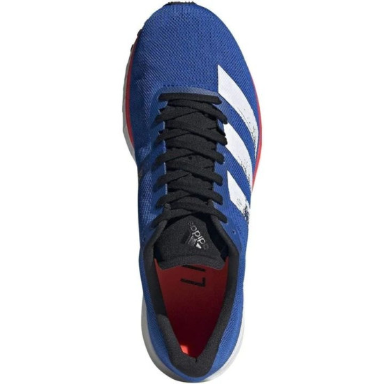 Sepatu Lari Adidas Adizero Adios 5 Boost Glory Blue White Solar Red EG1197-6