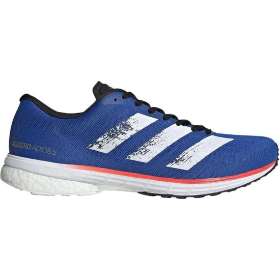 Sepatu Lari Adidas Adizero Adios 5 Boost Glory Blue White Solar Red EG1197-6