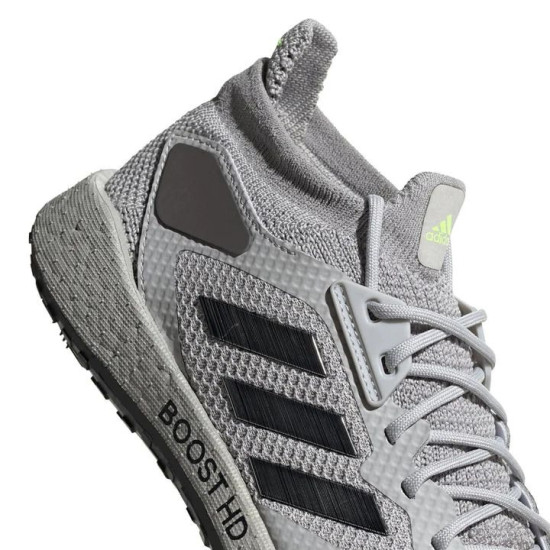 Sepatu Lari Adidas Pulse Boost HD Grey Two Core Black Signal Green EG9968-7.5