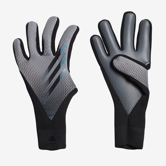 Sarung Tangan Kiper Adidas X Pro Grey Black Cyan FS0424