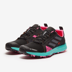 Sepatu Lari Adidas Terrex Speed Flow Core Black Crystal White Screaming Pink FW2605