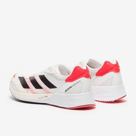 Sepatu Lari Adidas Adizero Adios 6 Ftwr White Core Black Solar Red FY4073