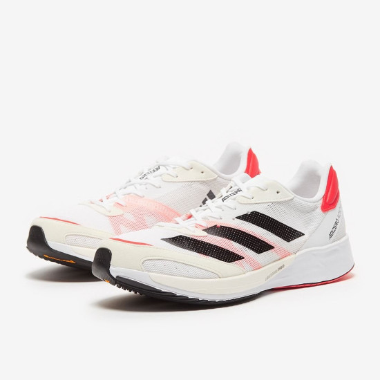 Sepatu Lari Adidas Adizero Adios 6 Ftwr White Core Black Solar Red FY4073