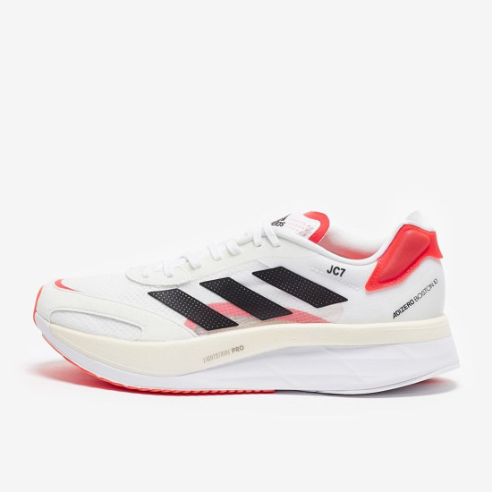 Sepatu Lari Adidas Adizero Boston 10 Ftwr White Core Black Solar Red FY4079