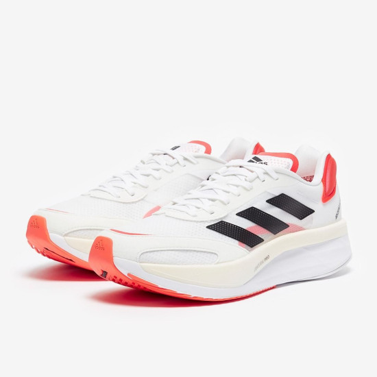 Sepatu Lari Adidas Adizero Boston 10 Ftwr White Core Black Solar Red FY4079