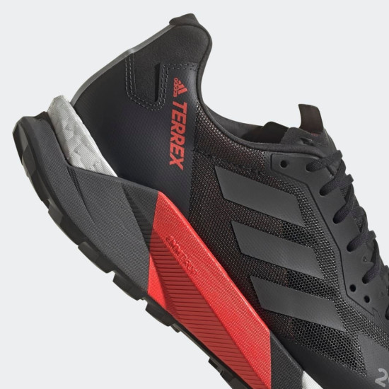 Sepatu Lari Adidas Terrex Agravic Ultra Core Black Grey Five Solar Red FY7628