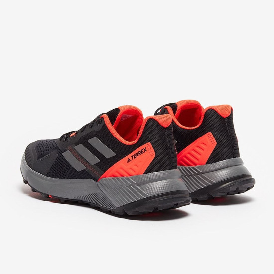 Sepatu Lari Adidas Terrex Soulstride Core Black Grey Four Solar Red FY9214