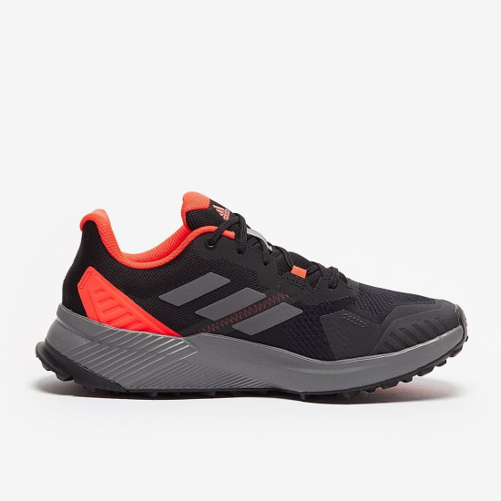 Sepatu Lari Adidas Terrex Soulstride Core Black Grey Four Solar Red FY9214