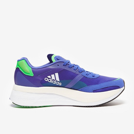 Sepatu Lari Adidas Adizero Boston 10 Sonic Ink Ftwr White Screaming Green FZ2498