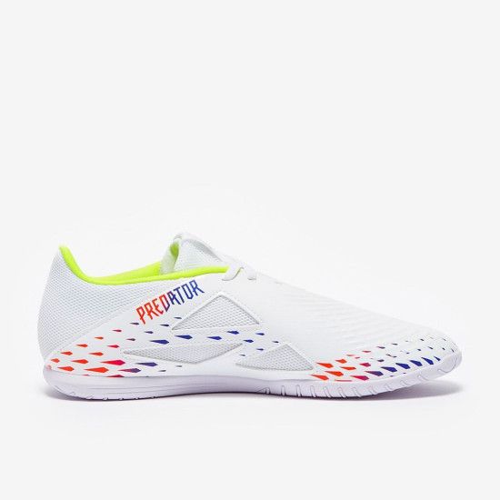 Sepatu Futsal Adidas Predator Edge.4 IN Sala White Solar Yellow Power Blue GV8512