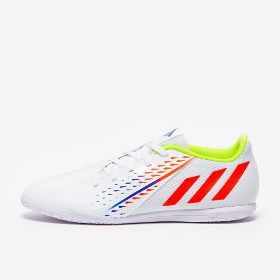 Sepatu Futsal Adidas Predator Edge.4 IN Sala White Solar Yellow Power Blue GV8512