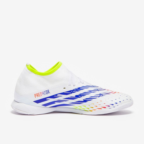 Sepatu Futsal Adidas Predator Edge.3 IN White Solar Yellow Power Blue GV8517