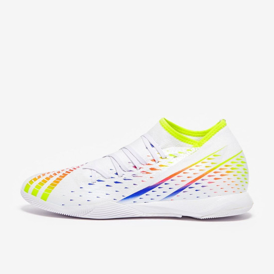 Sepatu Futsal Adidas Predator Edge.3 IN White Solar Yellow Power Blue GV8517