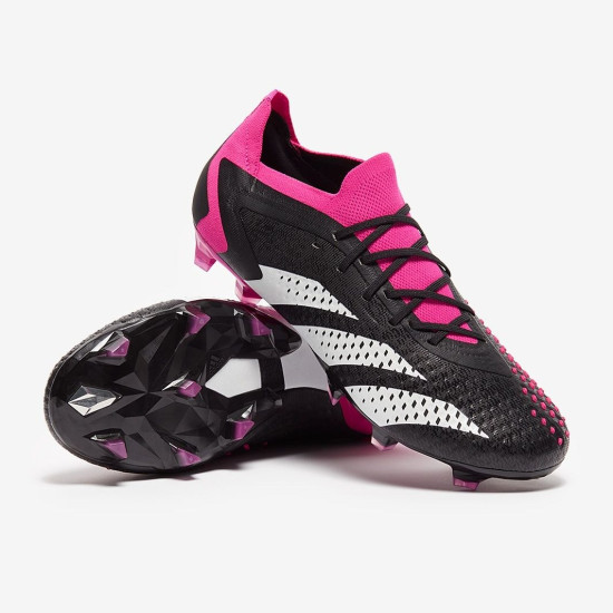 Sepatu Bola Adidas Predator Accuracy.1 Low FG Core Black White Team Shock Pink GW4577