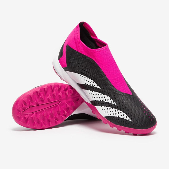 Sepatu Futsal Adidas Predator Accuracy.3 Laceless TF Core Black White Team Shock Pink GW4642