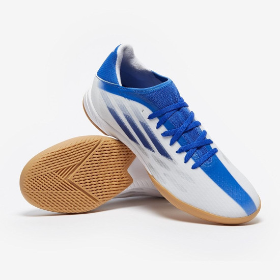 Sepatu Futsal Adidas X Speedflow.3 IN White Legacy Indigo Hi Res Blue GW7491