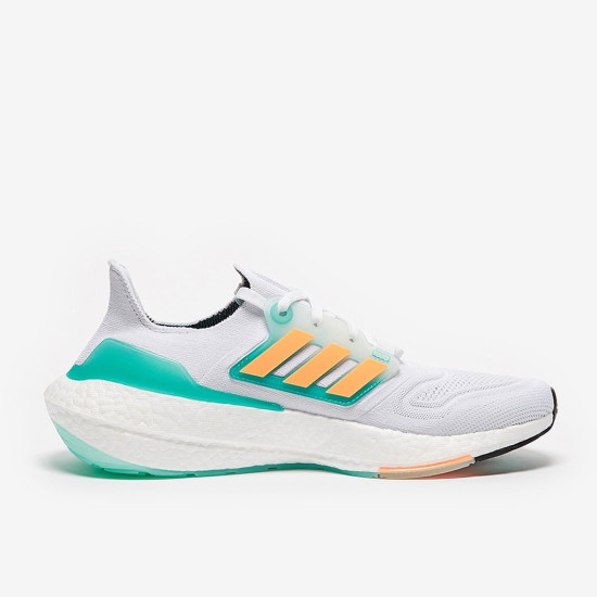 Sepatu Lari Adidas Ultraboost 22 Ftwr White Flash Orange Mint Rush GX5463