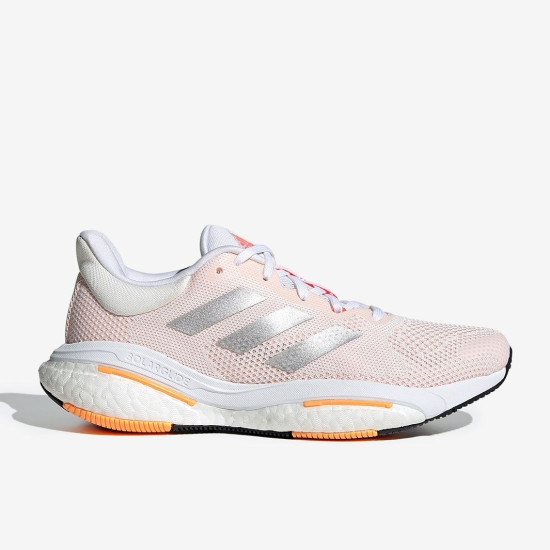 Sepatu Lari Womens Adidas Solar Glide 5 Core White Silver Met Light Flash Orange GX5496