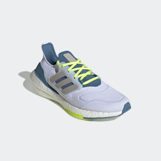 Sepatu Lari Adidas Ultraboost 22 Ftwr White Metal grey Linen Green GX5912