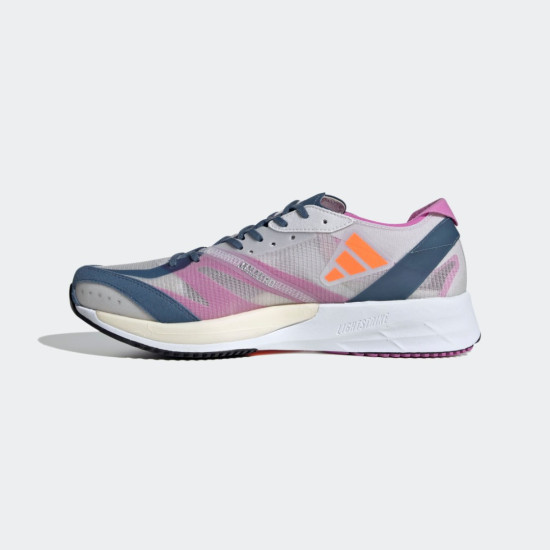 Sepatu Lari Adidas Adizero Adios 7 Dash Grey Solar Orange Wonder Steel GX6647