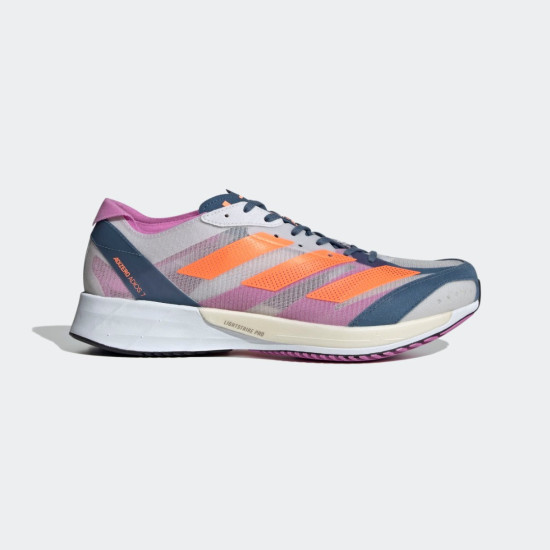 Sepatu Lari Adidas Adizero Adios 7 Dash Grey Solar Orange Wonder Steel GX6647