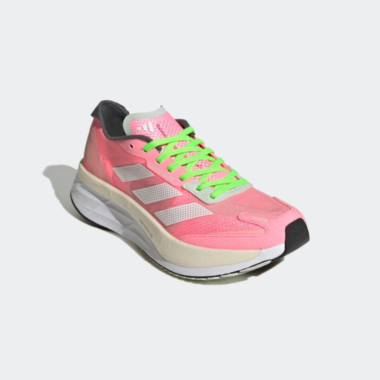 Sepatu Lari Womens Adidas Adizero Boston 11 Beam Pink Ftwr White Beam Green GX6656
