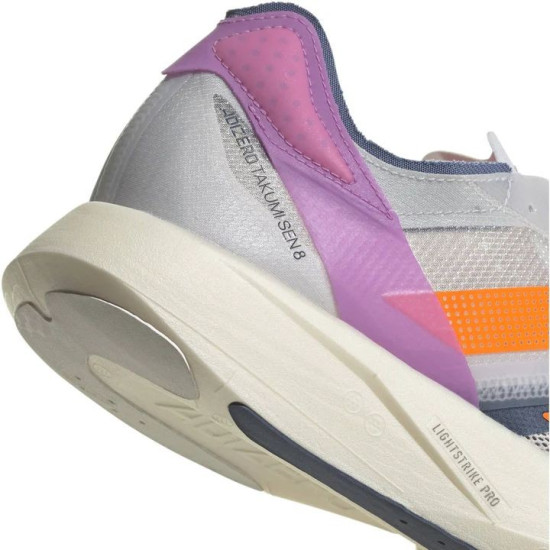 Sepatu Lari Adidas Adizero Takumi Sen 8 Dash Grey Solar Orange Pulse Lilac GX6669-4