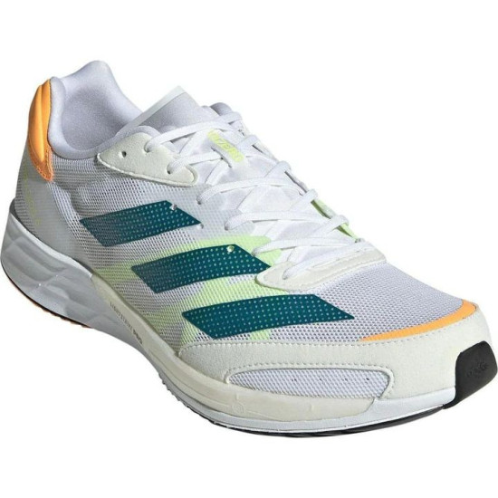 Sepatu Lari Adidas Adizero Adios 6 Boost Cloud White Real Teal Flash Orange GY0894-6