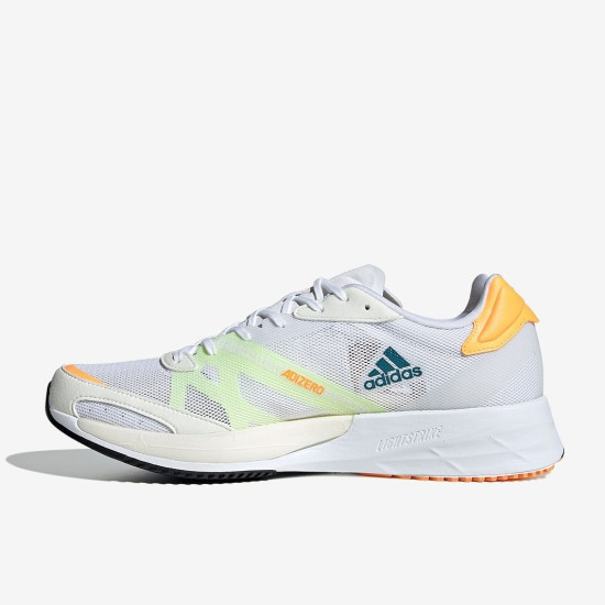 Sepatu Lari Adidas Adizero Adios 6 Ftwr White Real Teal Flash Orange GY0894