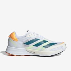 Sepatu Lari Adidas Adizero Adios 6 Ftwr White Real Teal Flash Orange GY0894