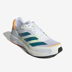 Sepatu Lari Adidas Adizero Adios 6 Ftwr White Real Teal Flash Orange GY0894