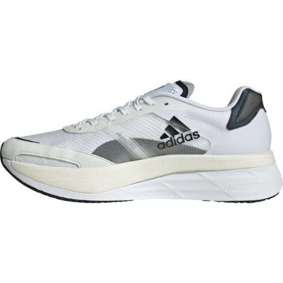 Sepatu Lari Adidas Adizero Boston 10 Boost White Core Black Silver GY0928-6.5