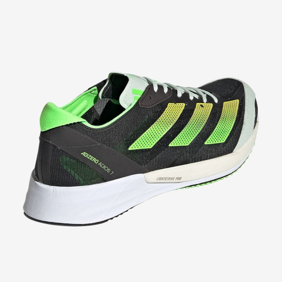 Sepatu Lari Womens Adidas Adizero Adios 7 Core Black Beam Yellow Solar Green GY8408