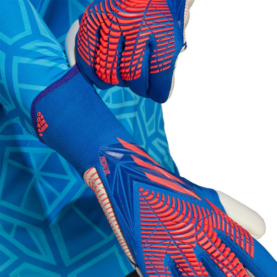 Sarung Tangan Kiper Adidas Predator Edge GL Pro Hi Res Blue Turbo H43775