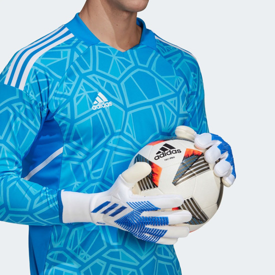Sarung Tangan Kiper Adidas Predator Edge GL Pro Promo White Hirblu H62417 Sarung Tangan Kiper Adidas Predator Edge GL Pro Promo White Hirblu H62417