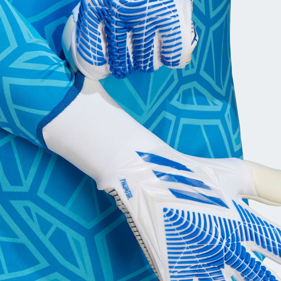 Sarung Tangan Kiper Adidas Predator Edge GL Pro Promo White Hirblu H62417 Sarung Tangan Kiper Adidas Predator Edge GL Pro Promo White Hirblu H62417