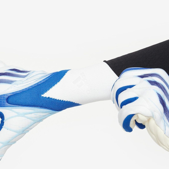 Sarung Tangan Kiper Adidas X GL Pro White Hi Res Blue Sky Rush H65509