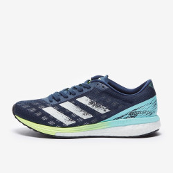 Sepatu Lari Womens Adidas Adizero Boston 9 Crew Navy Crystal White Clear Aqua H68743