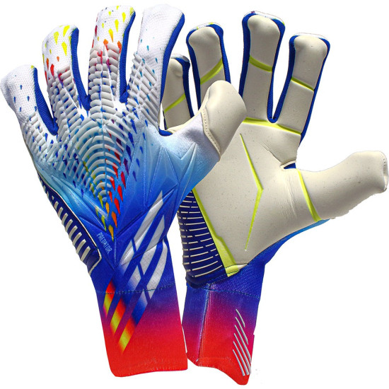 Sarung Tangan Kiper Adidas Predator Pro Promo Fingersave White Cyan HN6822