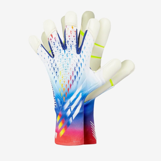 Sarung Tangan Kiper Adidas Predator GL Pro HYB White White Bright Cyan HN6823