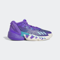Sepatu Basket Adidas D.O.N Issue 4 Purple Rush Off White Clear Aqua HR0710