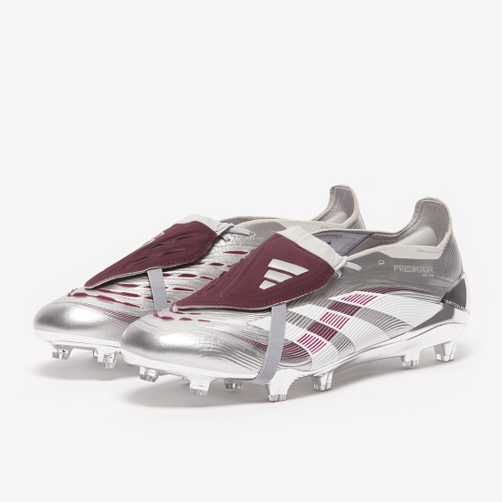 Sepatu Bola Adidas Predator Elite Tongue x Bellingham FG Silver Maroon IH0894 Sepatu Bola Adidas Predator Elite Tongue x Bellingham FG Silver Maroon IH0894