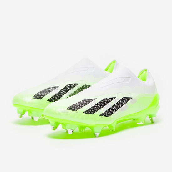 Sepatu Bola Adidas X Crazyfast.1 Laceless SG White Core Black Lucid Lemon IE6637