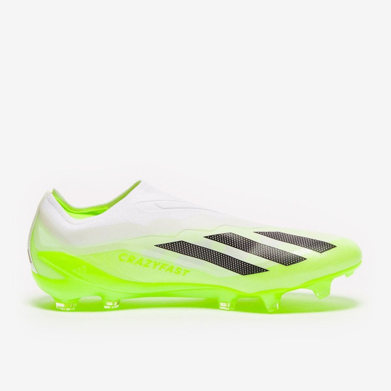 Sepatu Bola Adidas X Crazyfast.1 Laceless FG White Core Black Lucid Lemon GY7378