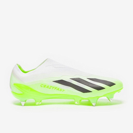 Sepatu Bola Adidas X Crazyfast.1 Laceless SG White Core Black Lucid Lemon IE6637